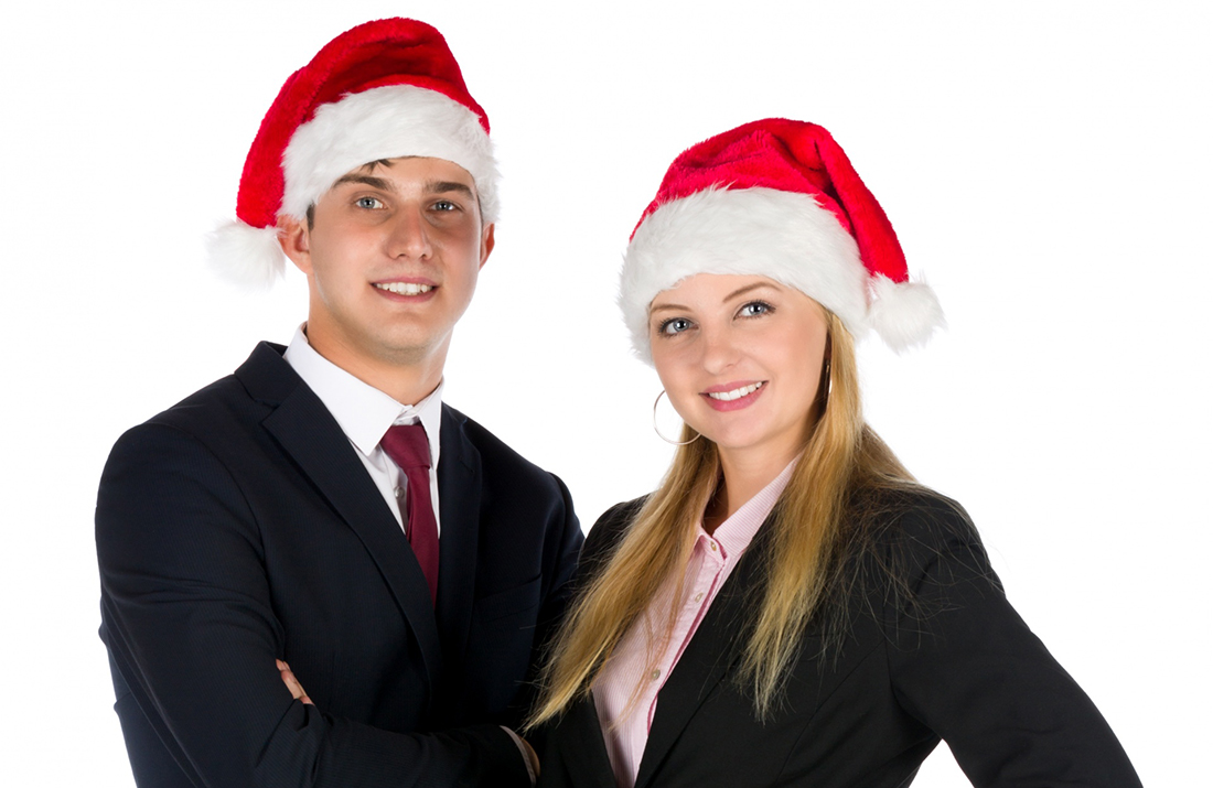 Youthful office workers prepare for a night of drinking and flirting that they will regret for the rest of their careers at the office Christmas party